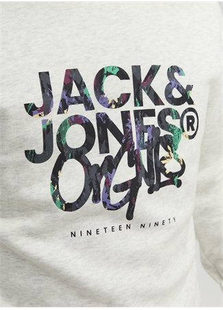 Jack & Jones Bisiklet Yaka Açık Gri Erkek Sweatshırt 12242366_JORSILVERLAKE SWEAT CREW N_6