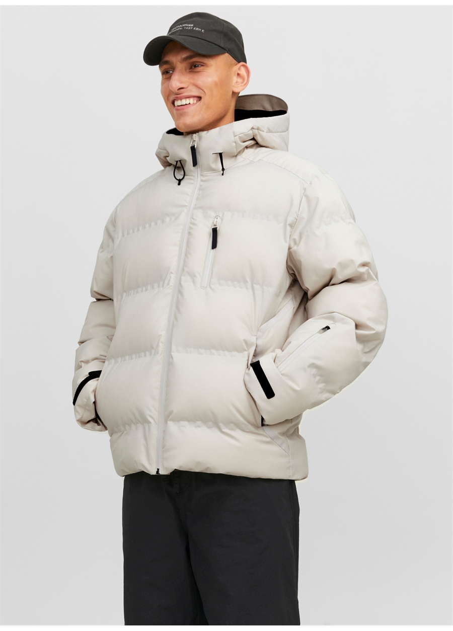 Jack & Jones Krem Erkek Mont 12238998_JCOSWEEP PUFFER SN_1