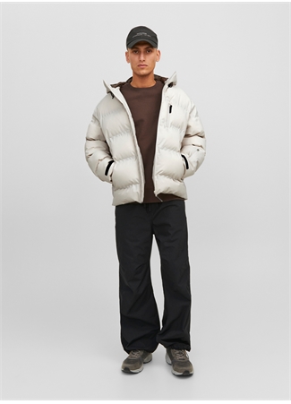 Jack & Jones Krem Erkek Mont 12238998_JCOSWEEP PUFFER SN_2