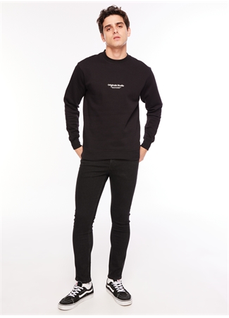 Jack & Jones Bisiklet Yaka Siyah Erkek Sweatshırt 12241694_JORVESTERBRO SWEAT CREW NE_2