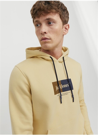 Jack & Jones Kapüşon Yaka Sarı Erkek Sweatshırt 12242197_JORDALSTON BRANDING SWEAT_3