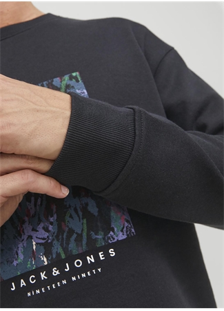 Jack & Jones Bisiklet Yaka Siyah Erkek Sweatshırt 12242366_JORSILVERLAKE SWEAT CREW N_2