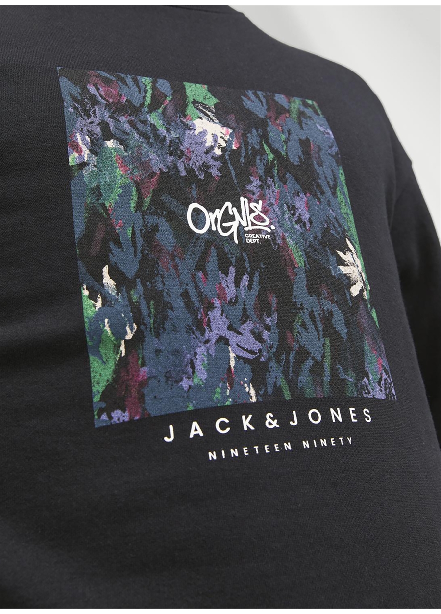 Jack & Jones Bisiklet Yaka Siyah Erkek Sweatshırt 12242366_JORSILVERLAKE SWEAT CREW N_5