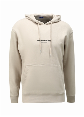 Jack & Jones Kapüşon Yaka Krem Erkek Sweatshırt 12241687_JORVESTERBRO SWEAT HOOD NO