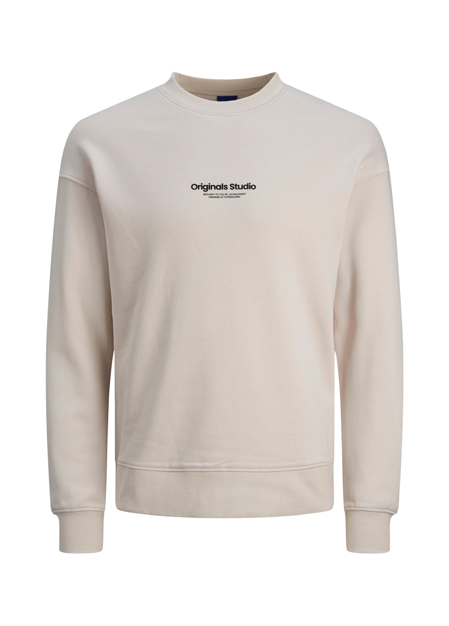 Jack & Jones Bisiklet Yaka Krem Erkek Sweatshırt 12241694_JORVESTERBRO SWEAT CREW NE_2