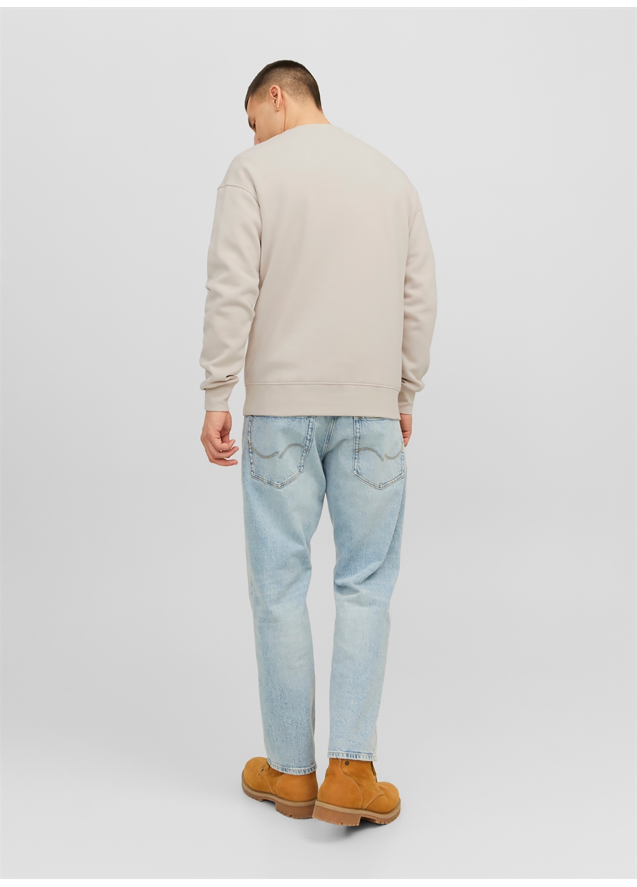 Jack & Jones Bisiklet Yaka Krem Erkek Sweatshırt 12241694_JORVESTERBRO SWEAT CREW NE_4