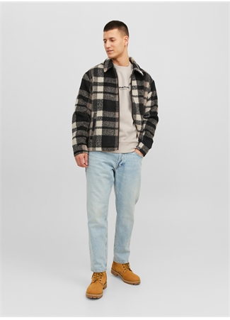 Jack & Jones Bisiklet Yaka Krem Erkek Sweatshırt 12241694_JORVESTERBRO SWEAT CREW NE_5