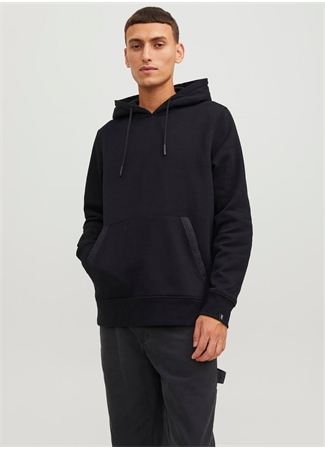 Jack & Jones Kapüşon Yaka Siyah Erkek Sweatshırt 12242176_JCOREACT SWEAT HOOD_3