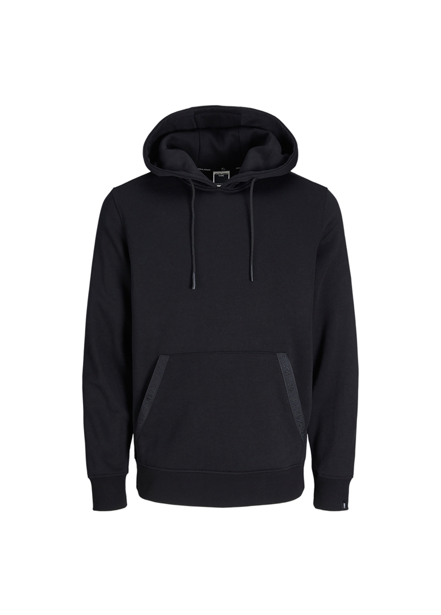 Jack & Jones Kapüşon Yaka Siyah Erkek Sweatshırt 12242176_JCOREACT SWEAT HOOD_4