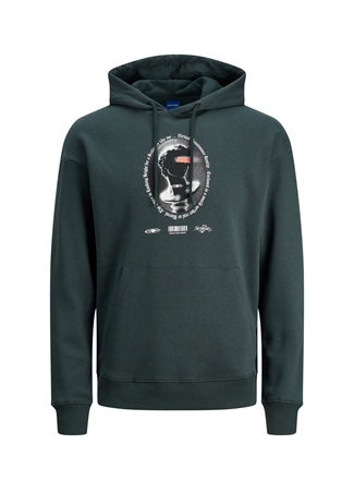 Jack & Jones Kapüşon Yaka Koyu Yeşil Erkek Sweatshırt 12243619_JOROPUS SWEAT HOOD TG