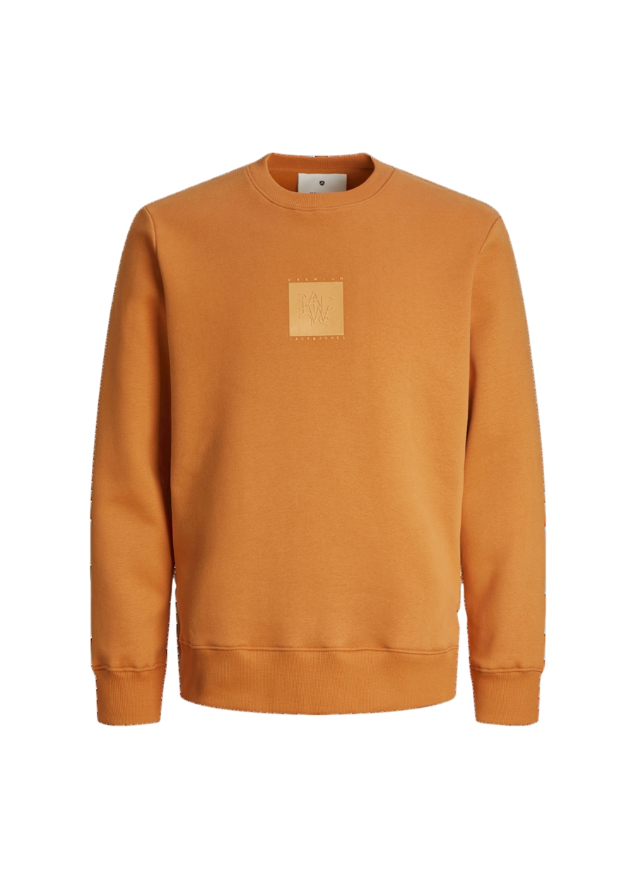 Jack & Jones Bisiklet Yaka Turuncu Erkek Sweatshırt 12250403_JPRBLALEO SWEAT CREW NECK_6