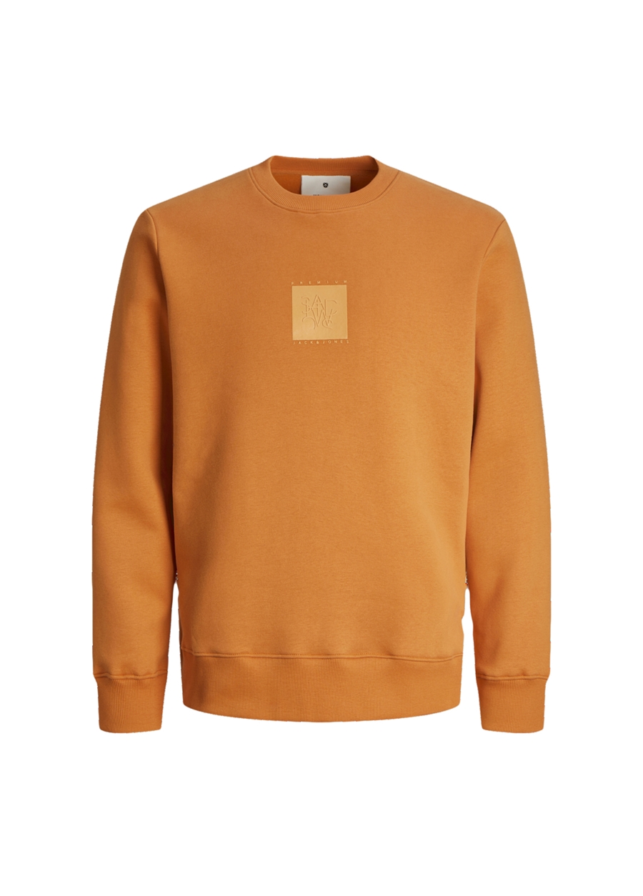 Jack & Jones Bisiklet Yaka Turuncu Erkek Sweatshırt 12250403_JPRBLALEO SWEAT CREW NECK_4