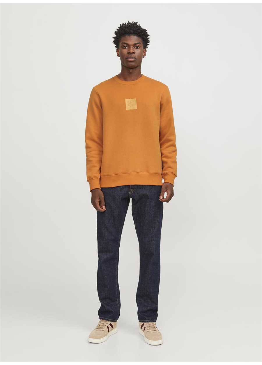 Jack & Jones Bisiklet Yaka Turuncu Erkek Sweatshırt 12250403_JPRBLALEO SWEAT CREW NECK_0