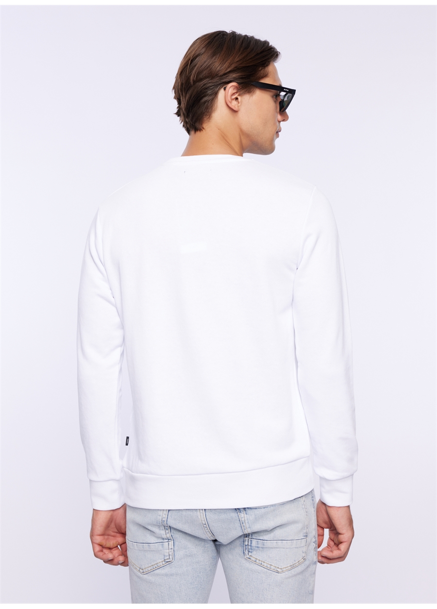 Jack & Jones Bisiklet Yaka Beyaz Erkek Sweatshırt 12250970_JPRBLAJASON BRANDING SWEAT_4