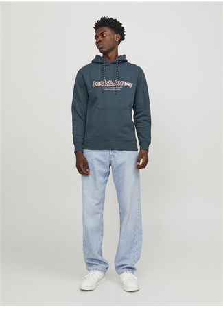 Jack & Jones Kapüşon Yaka Koyu Yeşil Erkek Sweatshırt 12246802_JORLAKEWOOD SWEAT HOOD BF_1