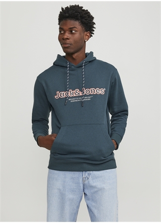 Jack & Jones Kapüşon Yaka Koyu Yeşil Erkek Sweatshırt 12246802_JORLAKEWOOD SWEAT HOOD BF_5