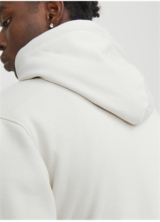 Jack & Jones Kapüşon Yaka Krem Erkek Sweatshırt 12246802_JORLAKEWOOD SWEAT HOOD BF_3