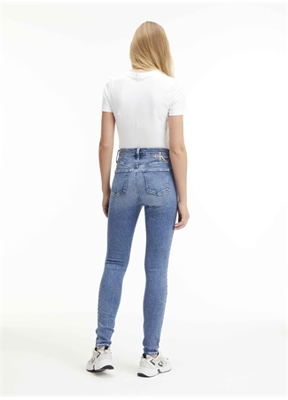 Calvin Klein Jeans Yüksek Bel Skinny Paça Normal Mavi Kadın Denim Pantolon J20J221226_3