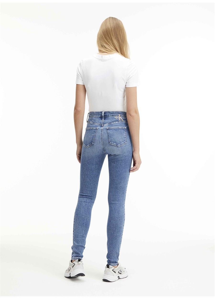 Calvin Klein Jeans Yüksek Bel Skinny Paça Normal Mavi Kadın Denim Pantolon J20J221226_3