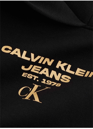 Calvin Klein Jeans Kapüşon Yaka Baskılı Siyah Kadın Sweatshırt J20J221329_1