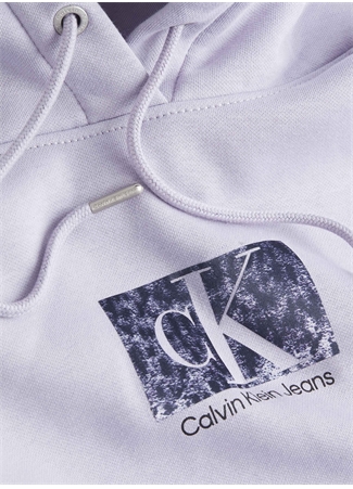 Calvin Klein Jeans Kapüşon Yaka Baskılı Mor Kadın Sweatshırt J20J221332_2