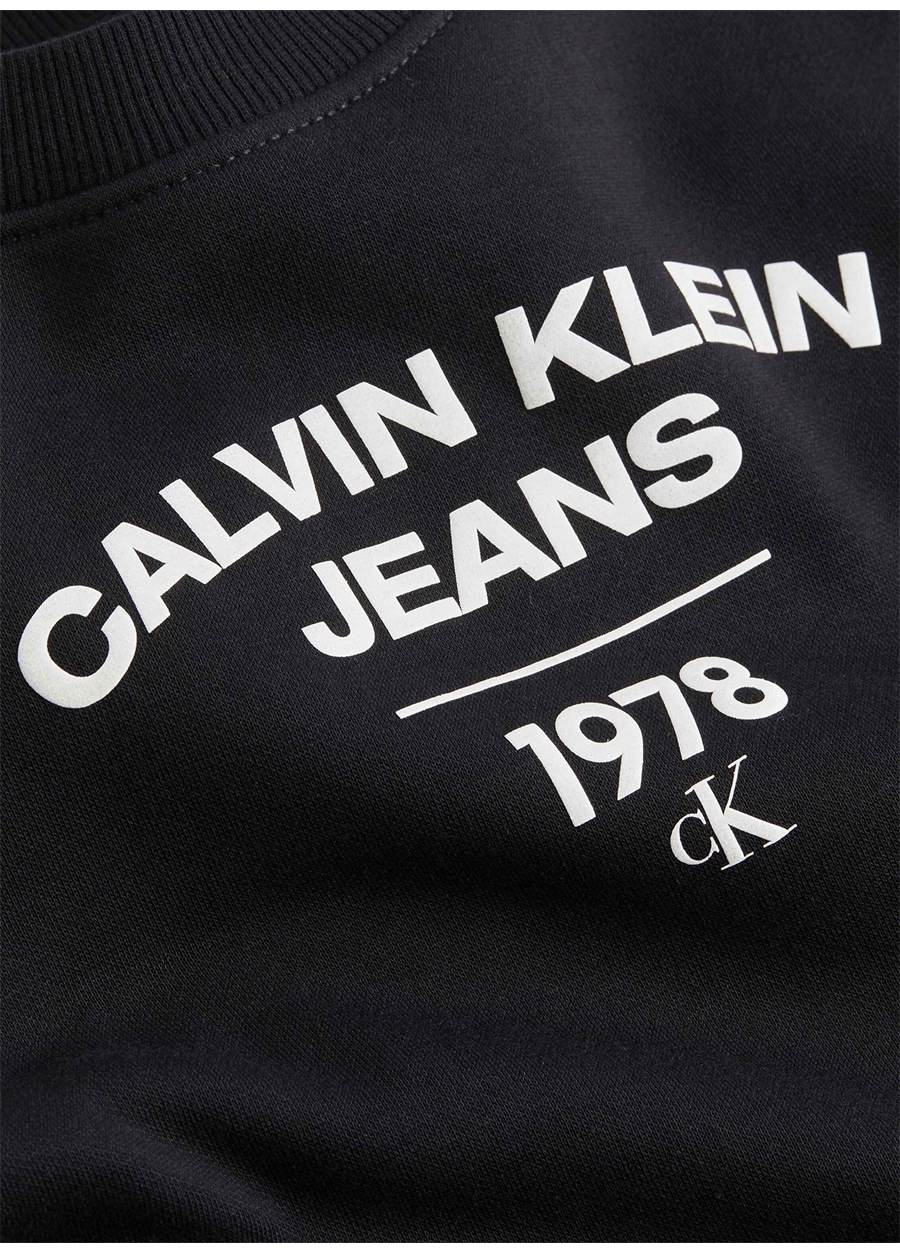 Calvin Klein Jeans Bisiklet Yaka Baskılı Siyah Kadın Sweatshırt J20J221334_1