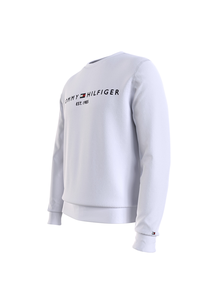 Tommy Hilfiger Bisiklet Yaka Beyaz Erkek Sweatshırt MW0MW11596YBR_1