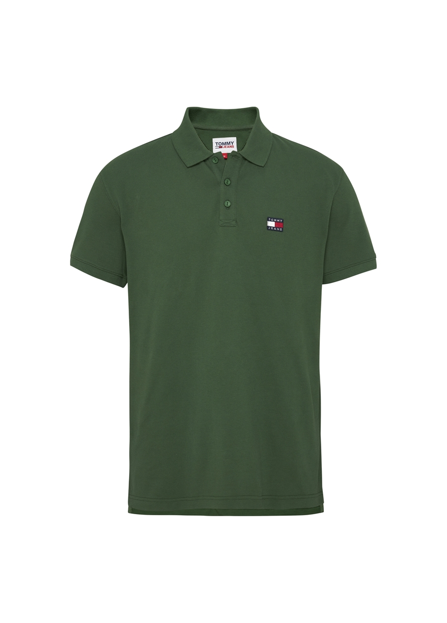 Tommy Jeans Düz Yeşil Erkek Polo T-Shirt DM0DM16224L2M