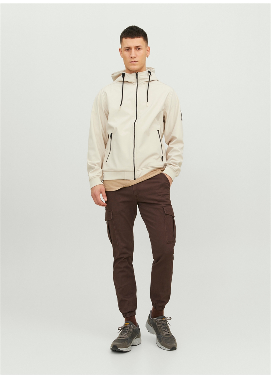 Jack & Jones Standart Krem Erkek Ceket 12236300_JJEBASIC SOFTSHELL HOOD NO_6