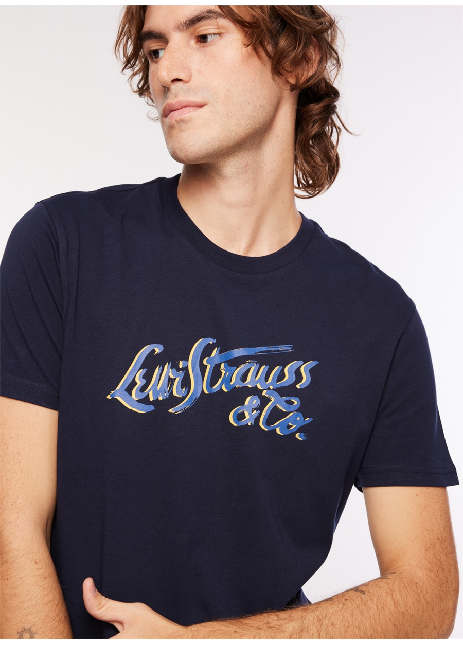 Levis Bisiklet Yaka Baskılı Mavi Erkek T-Shirt 16960-1068_BLRMT GRAPHIC CRWNK T 1