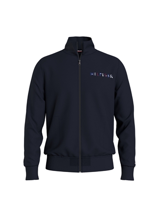 Tommy Hilfiger Fermuarlı Yaka Mavi Erkek Sweatshırt MW0MW32357DW5_1