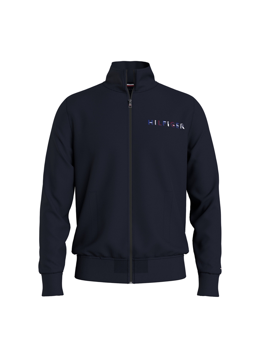 Tommy Hilfiger Fermuarlı Yaka Mavi Erkek Sweatshırt MW0MW32357DW5_1