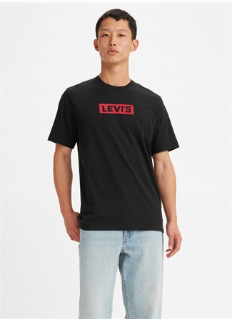 Levis Bisiklet Yaka Baskılı Siyah T-Shirt A2082-0122_LSESS RELAXED FIT TEE BO