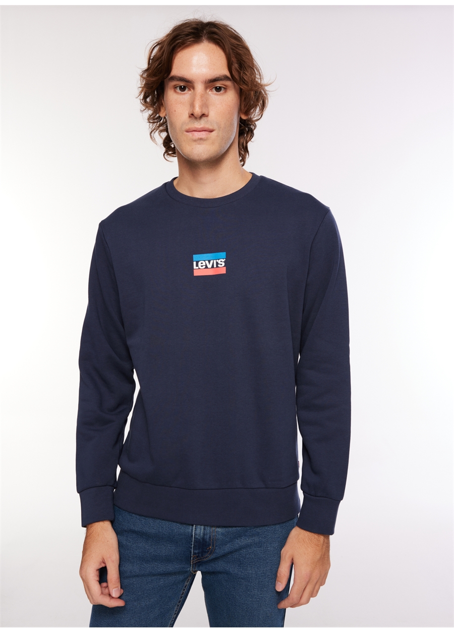 Levis Bisiklet Yaka Mavi Erkek Sweatshırt A2824-0006_LSET2 GRAPHIC CREW TR DR_0