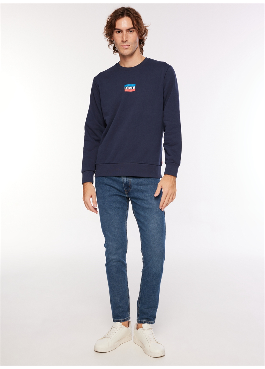 Levis Bisiklet Yaka Mavi Erkek Sweatshırt A2824-0006_LSET2 GRAPHIC CREW TR DR_1