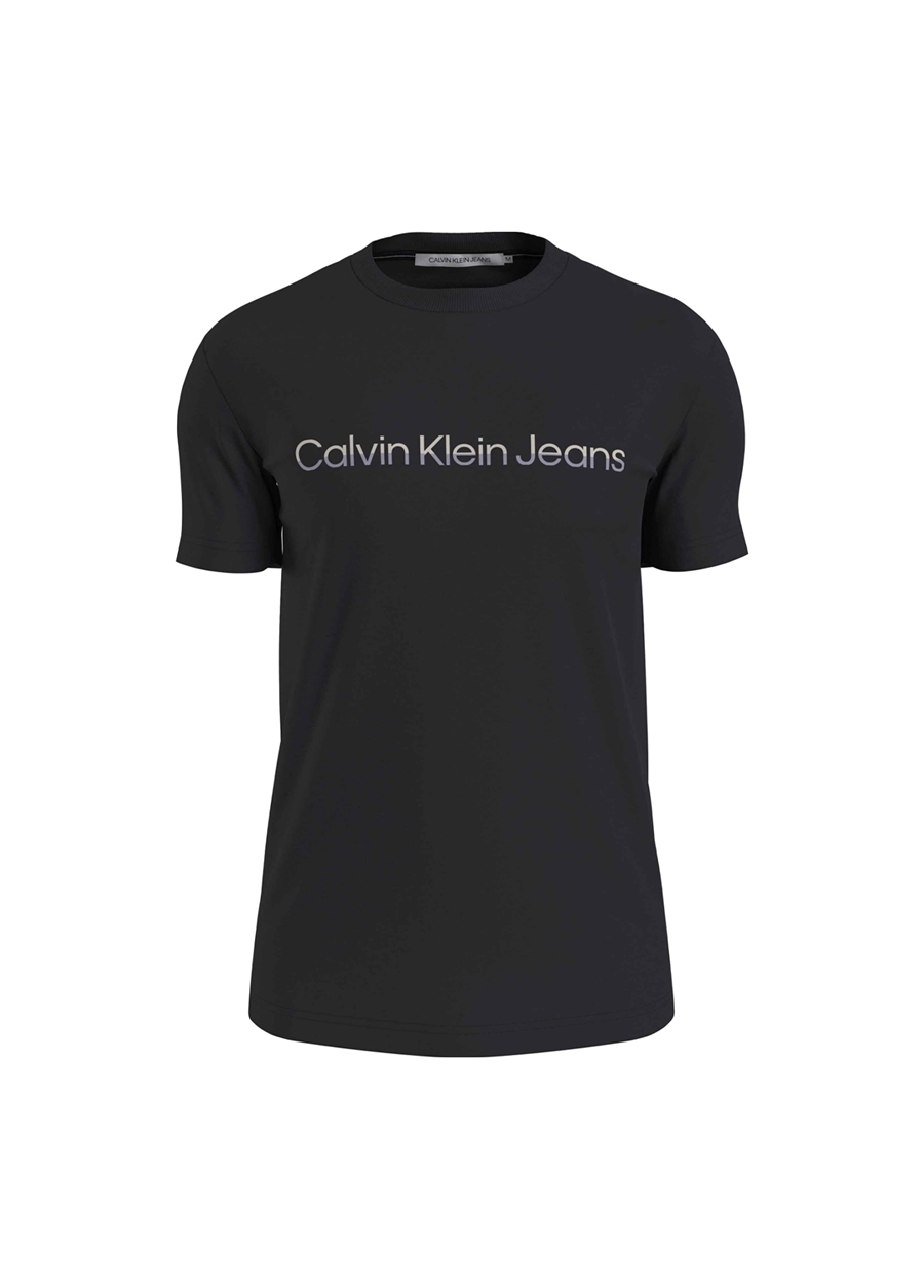 Calvin Klein Jeans Bisiklet Yaka Baskılı Siyah Erkek T-Shirt J30J3225110GO