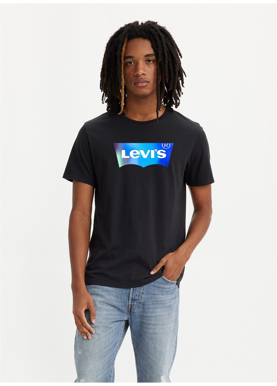 Levis Bisiklet Yaka Baskılı Siyah Erkek T-Shirt A2823-0205_LSEGRAPHIC CREWNECK TE S