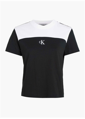 Calvin Klein Jeans Bisiklet Yaka Düz Siyah Kadın T-Shirt J20J221365