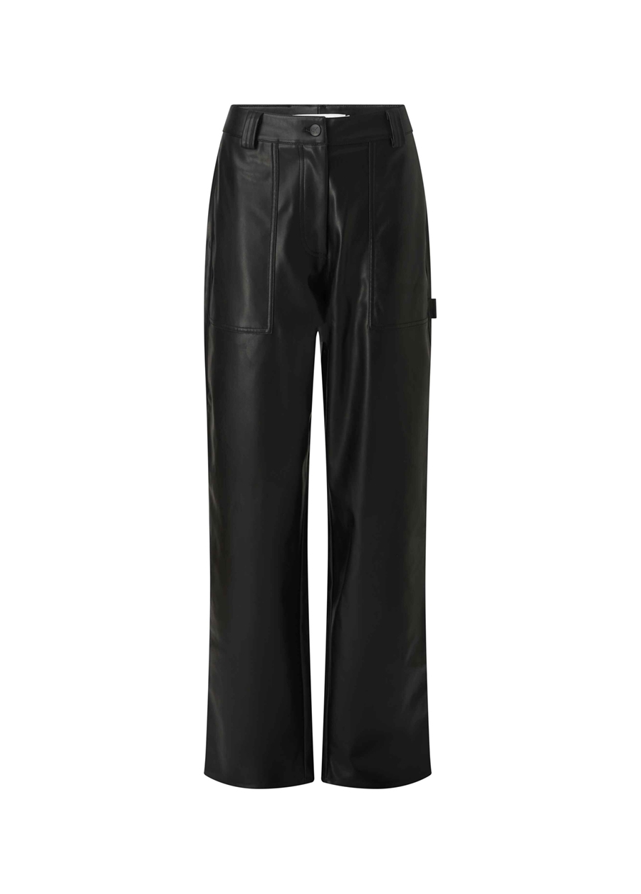 Calvin Klein Jeans Siyah Kadın Deri Görünümlü Pantolon J20J221385