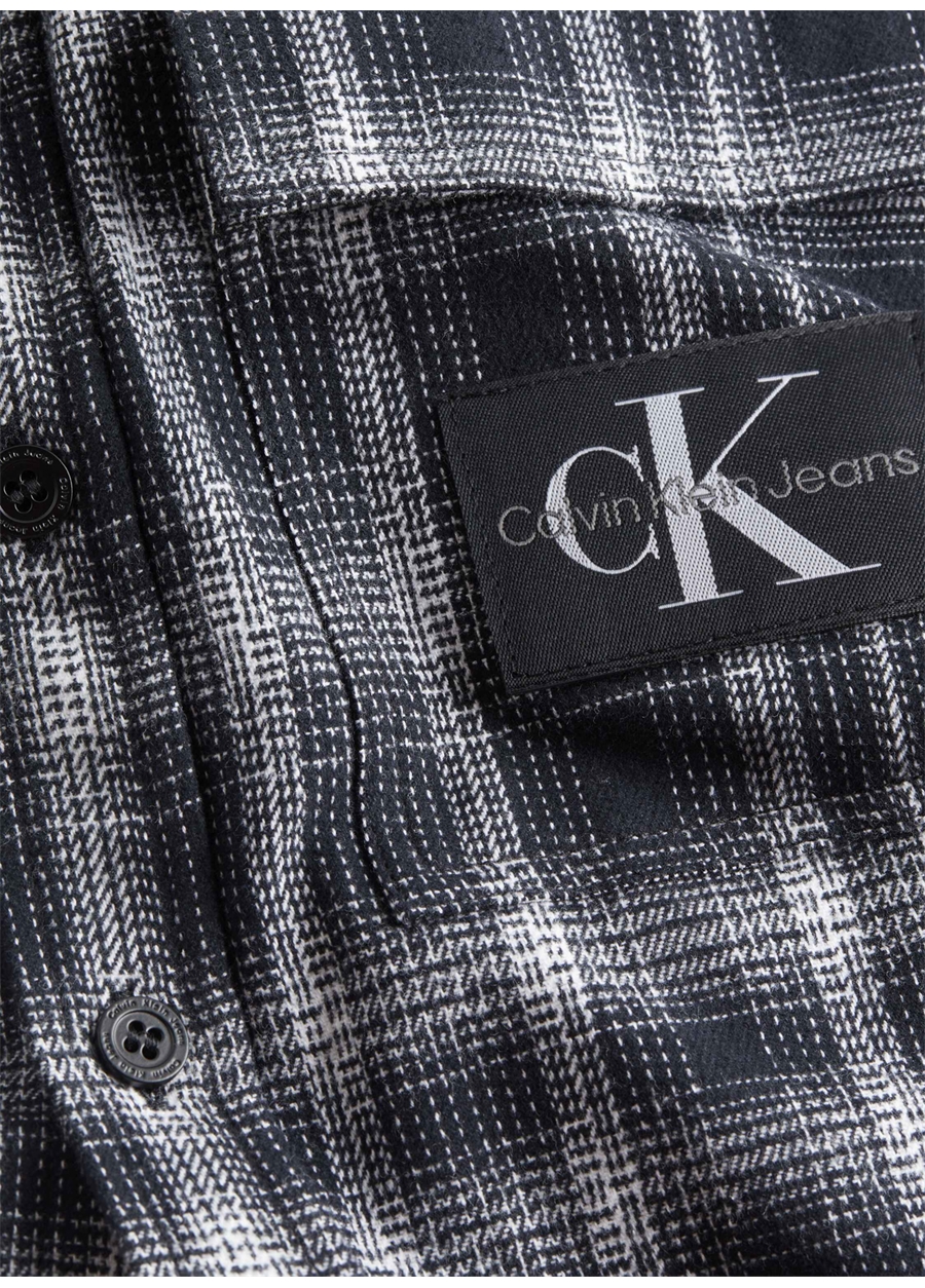 Calvin Klein Jeans Normal Beyaz Düz Erkek Gömlek J30J323967YAF_2