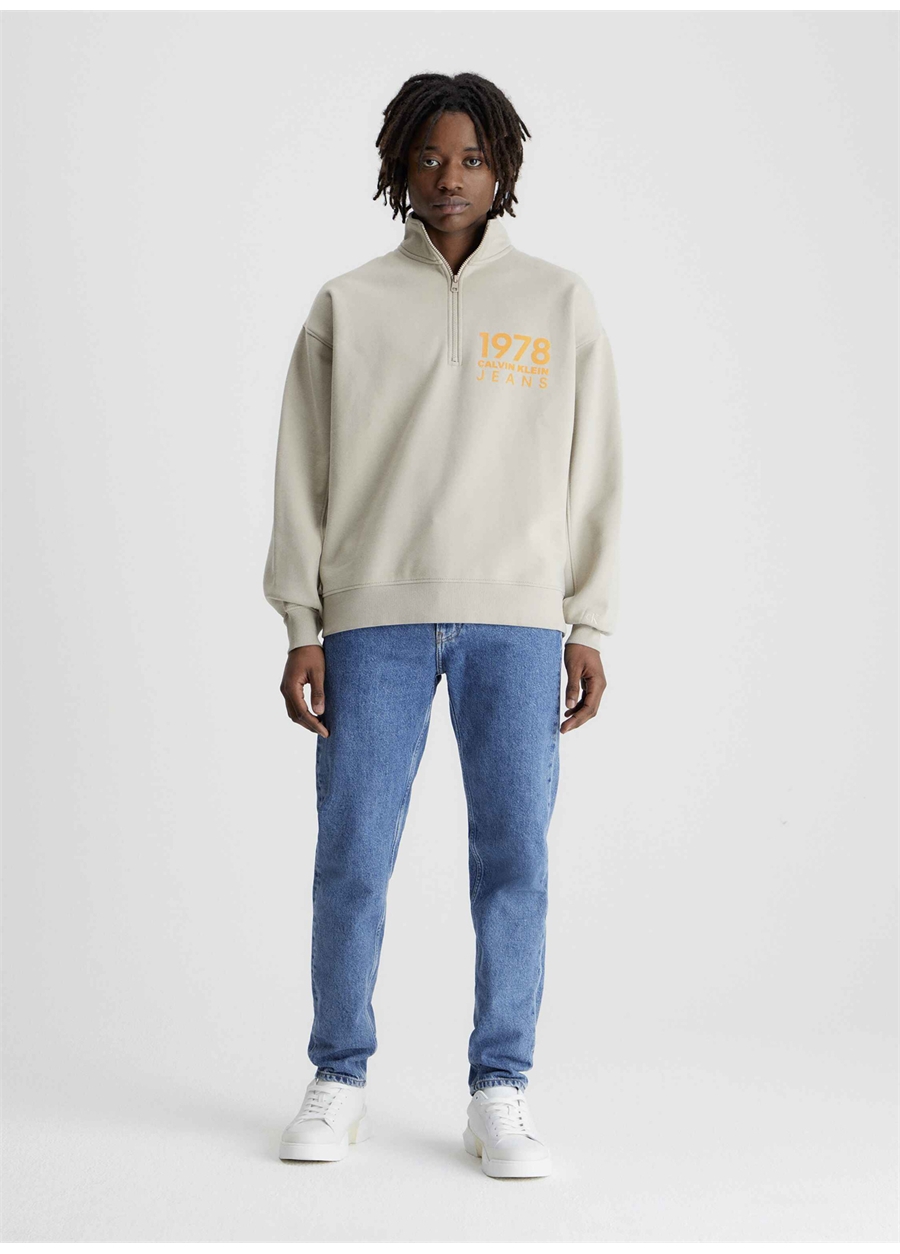 Calvin Klein Jeans Bej Erkek Sweatshırt J30J324100PED