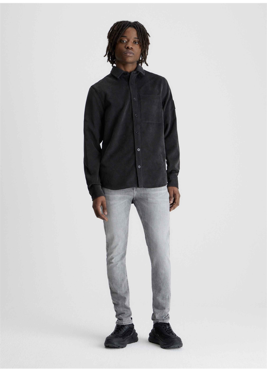 Calvin Klein Jeans Normal Siyah Düz Erkek Gömlek J30J324394BEH