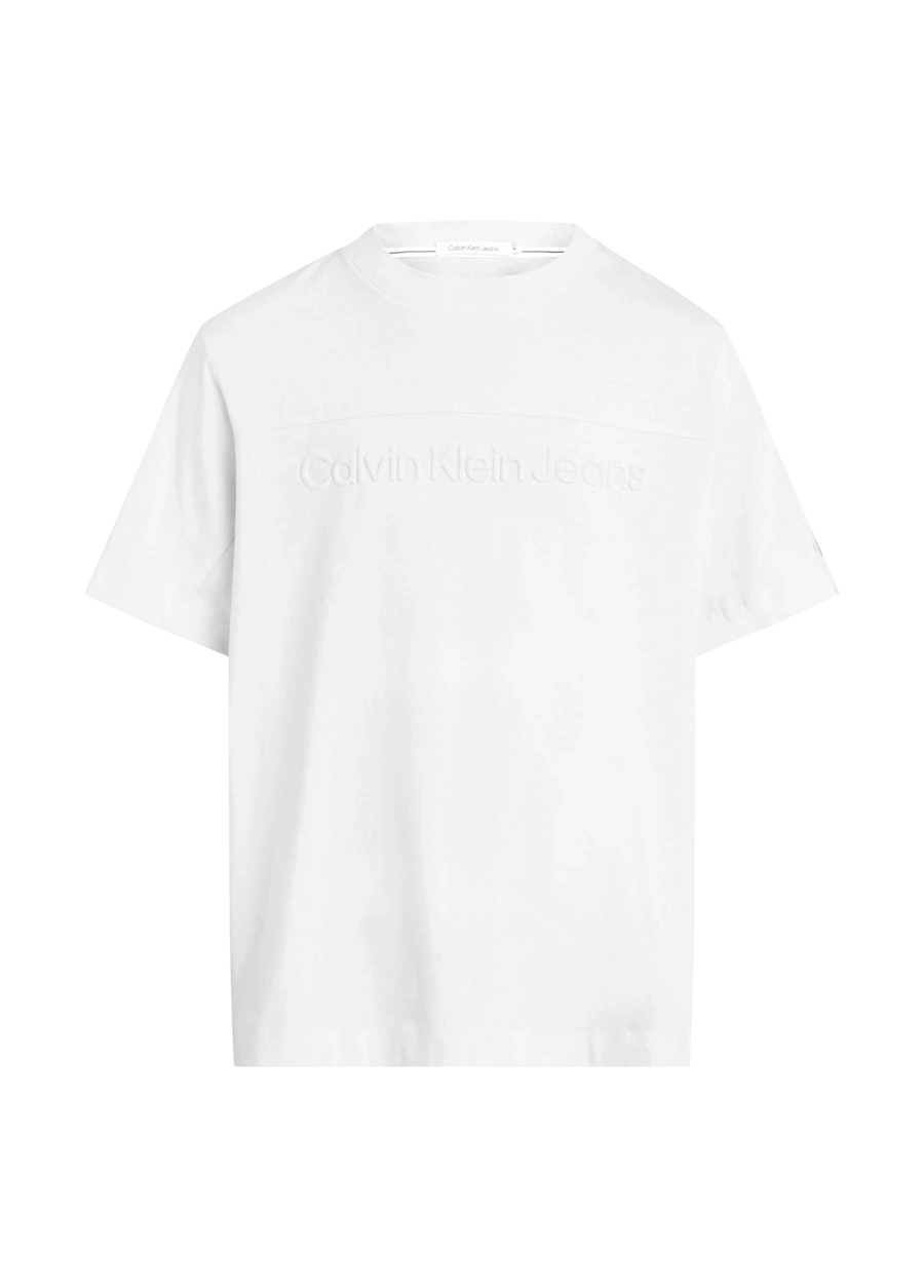 Calvin Klein Jeans Bisiklet Yaka Düz Beyaz Erkek T-Shirt J30J324304YAF