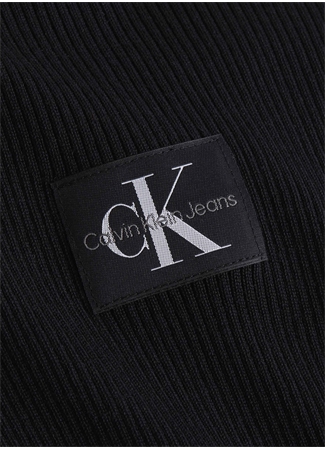 Calvin Klein Jeans Balıkçı Yaka Normal Düz Siyah Kazak Kadın J20J221688_2