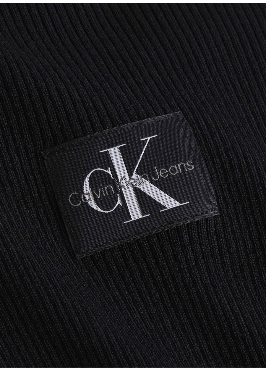 Calvin Klein Jeans Balıkçı Yaka Normal Düz Siyah Kazak Kadın J20J221688_2