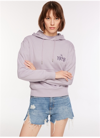 Calvin Klein Jeans Kapüşon Yaka Baskılı Gri Kadın Sweatshırt J20J222171_3