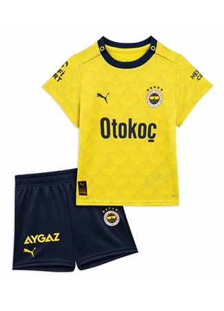 Puma Sarı Erkek Çocuk Bisiklet Yaka Kısa Kollu Düz Forma 77201104 FSK Away Babykit_0