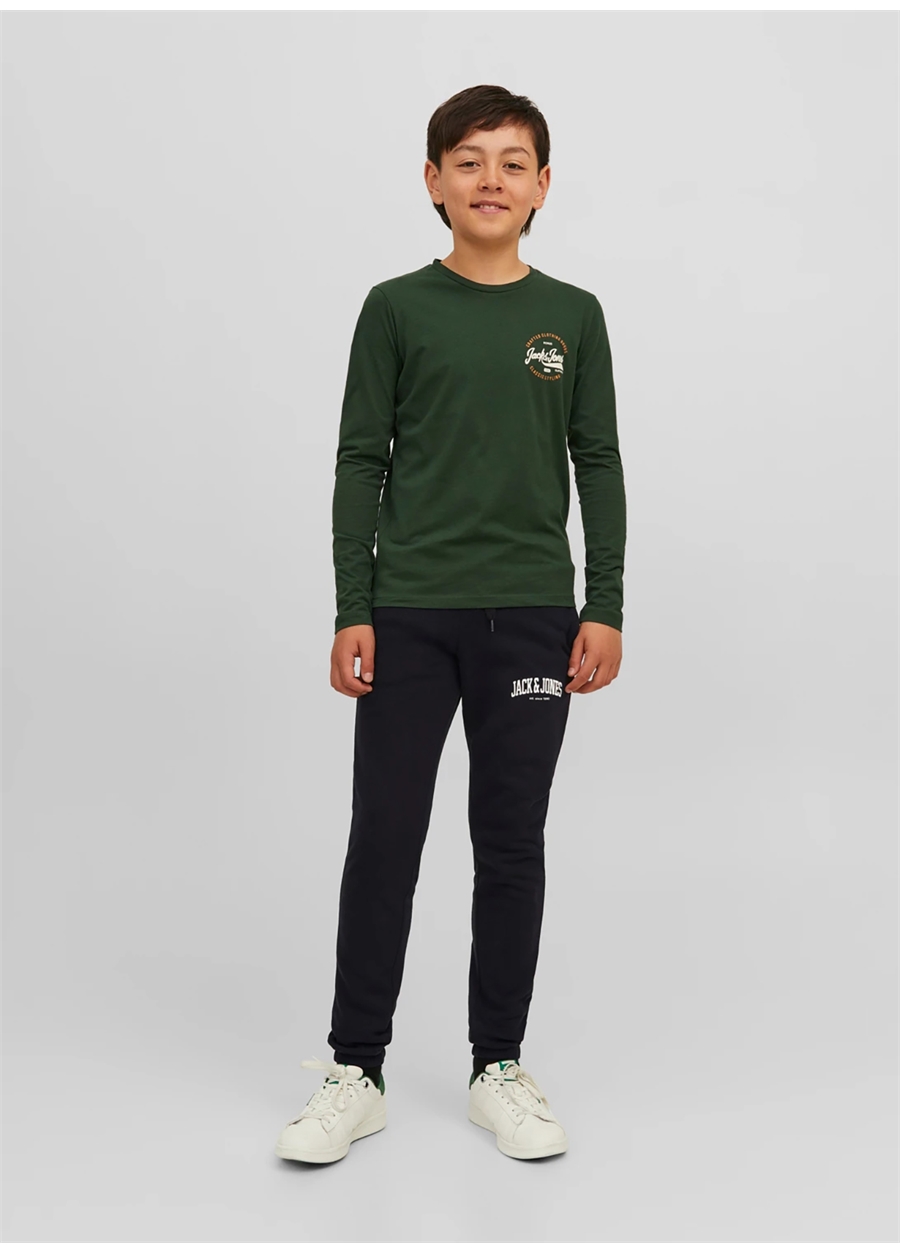 Jack & Jones Siyah Erkek Çocuk Uzun Lastikli Baskılı Eşofman Altı JPSTKANE JJJOSH SWEAT PANTS JNR_4