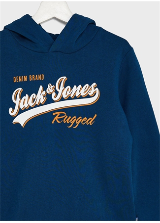 Jack & Jones Koyu Mavi Erkek Çocuk Sweatshirt JJELOGO SWEAT HOOD 2 COL 22/23 NOOS_2