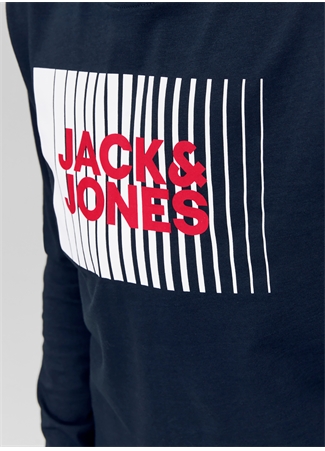 Jack & Jones Baskılı Lacivert Erkek Çocuk T-Shirt JJECORP LOGO TEE PLAY LS O-NECK NOO_4